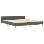 vidaXL Cadru de pat cu headboard Gri închis 180 x 200 cm țesătură vidaXL Cadru de pat cu headboard Gri închis 180 x 200 cm țesătură