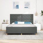vidaXL Cadru de pat cu headboard Gri închis 180 x 200 cm țesătură vidaXL Cadru de pat cu headboard Gri închis 180 x 200 cm țesătură