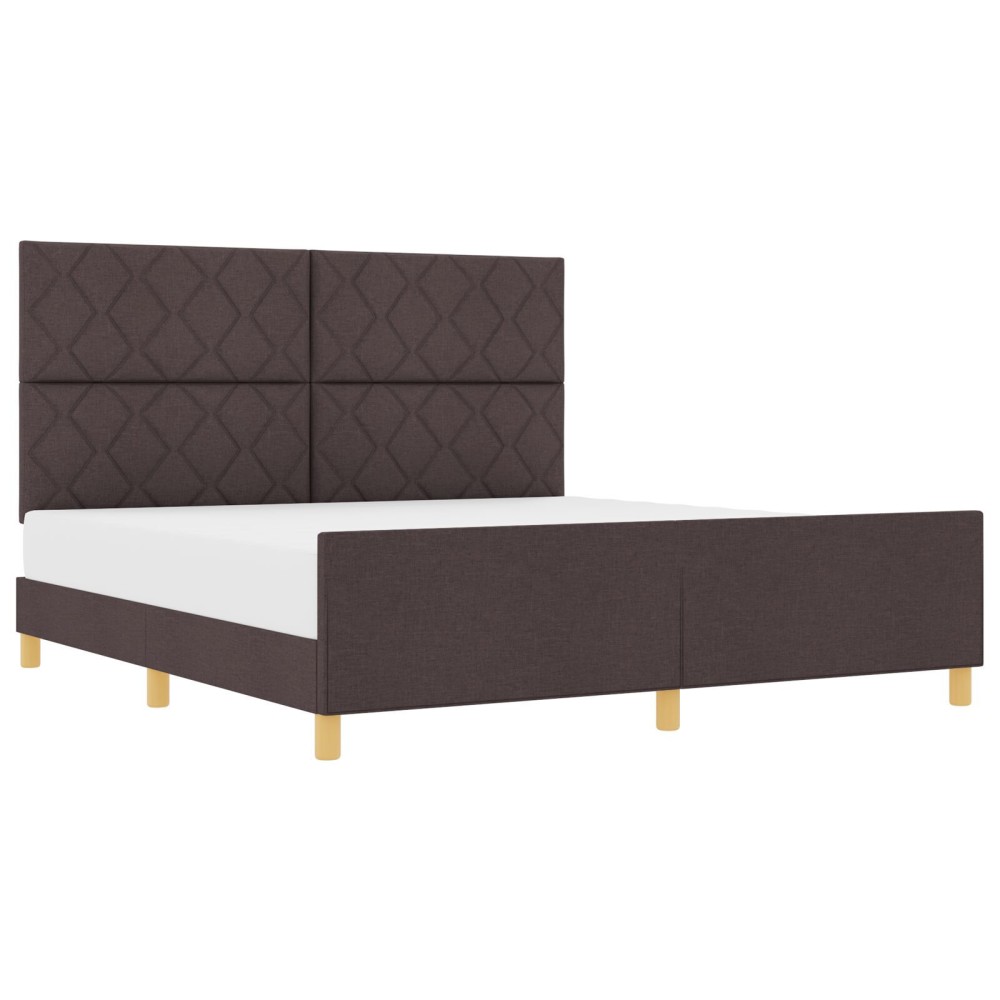 Cadru de pat vidaXL Maro Întunecat 180x200 cm Textil