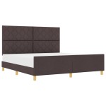 Cadru de pat vidaXL Maro Întunecat 180x200 cm Textil Cadru de pat vidaXL Maro Întunecat 180x200 cm Textil