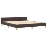 Cadru de pat vidaXL Maro Întunecat 180x200 cm Textil Cadru de pat vidaXL Maro Întunecat 180x200 cm Textil