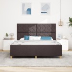 Cadru de pat vidaXL Maro Întunecat 180x200 cm Textil Cadru de pat vidaXL Maro Întunecat 180x200 cm Textil