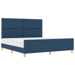 Cadru de pat vidaXL Albastru 180x200 cm Țesătură Cadru de pat vidaXL Albastru 180x200 cm Țesătură