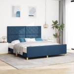 Cadru de pat vidaXL Albastru 180x200 cm Țesătură Cadru de pat vidaXL Albastru 180x200 cm Țesătură