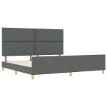 vidaXL Cadru de pat cu headboard Gri închis 200 x 200 cm țesătură vidaXL Cadru de pat cu headboard Gri închis 200 x 200 cm țesătură