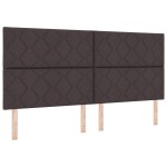 vidaXL Cadru de pat cu headboard Maro închis 200 x 200 cm țesătură