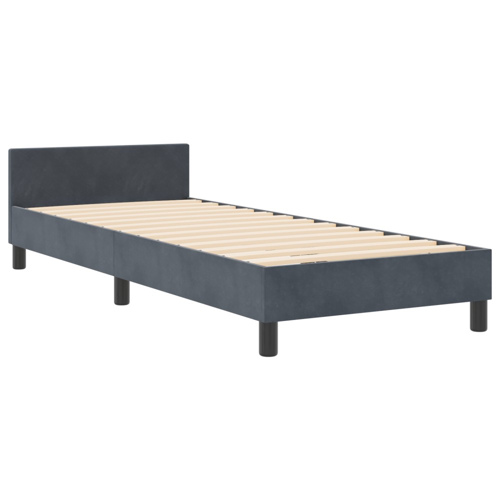 vidaXL Cadru de pat cu headboard Gri închis 80 x 200 cm Catifea