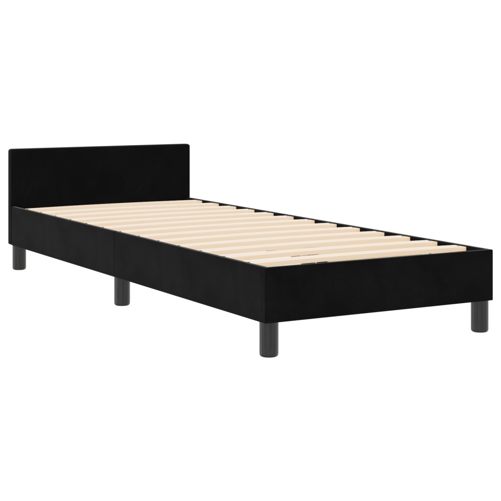 vidaXL Cadru de pat cu headboard Negru 80 x 200 cm Catifea