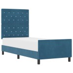 vidaXL Cadru de pat cu headboard Albastru închis 80 x 200 cm Catifea vidaXL Cadru de pat cu headboard Albastru închis 80 x 200 cm Catifea