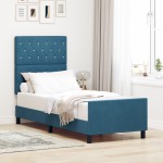vidaXL Cadru de pat cu headboard Albastru închis 80 x 200 cm Catifea vidaXL Cadru de pat cu headboard Albastru închis 80 x 200 cm Catifea