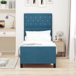 vidaXL Cadru de pat cu headboard Albastru închis 80 x 200 cm Catifea vidaXL Cadru de pat cu headboard Albastru închis 80 x 200 cm Catifea