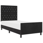 vidaXL Cadru de pat cu headboard Negru 90 x 190 cm Catifea vidaXL Cadru de pat cu headboard Negru 90 x 190 cm Catifea