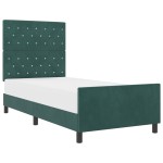 vidaXL Cadru de pat cu headboard Verde închis 90 x 190 cm Catifea vidaXL Cadru de pat cu headboard Verde închis 90 x 190 cm Catifea