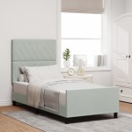 vidaXL Cadru de pat cu headboard Gri deschis 90 x 200 cm Catifea vidaXL Cadru de pat cu headboard Gri deschis 90 x 200 cm Catifea