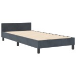 vidaXL Cadru de pat cu headboard Gri închis 90 x 200 cm Catifea vidaXL Cadru de pat cu headboard Gri închis 90 x 200 cm Catifea