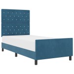 vidaXL Cadru de pat cu headboard Albastru închis 90 x 200 cm Catifea vidaXL Cadru de pat cu headboard Albastru închis 90 x 200 cm Catifea