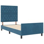 vidaXL Cadru de pat cu headboard Albastru închis 90 x 200 cm Catifea vidaXL Cadru de pat cu headboard Albastru închis 90 x 200 cm Catifea