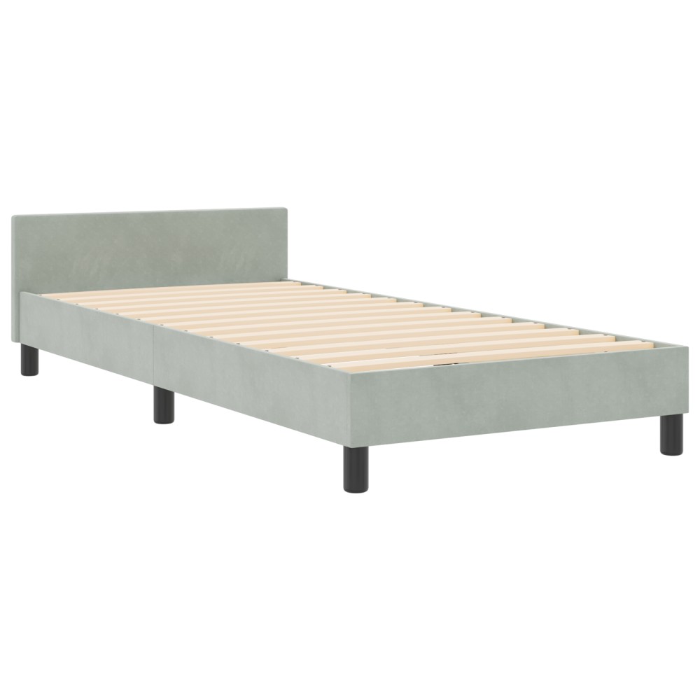 vidaXL Cadru de pat cu headboard Gri deschis 100 x 200 cm Catifea