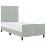vidaXL Cadru de pat cu headboard Gri deschis 100 x 200 cm Catifea vidaXL Cadru de pat cu headboard Gri deschis 100 x 200 cm Catifea