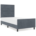 vidaXL Cadru de pat cu headboard Gri închis 100 x 200 cm Catifea vidaXL Cadru de pat cu headboard Gri închis 100 x 200 cm Catifea
