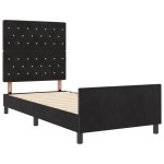 vidaXL Cadru de pat cu headboard Negru 100 x 200 cm Catifea