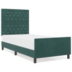 vidaXL Cadru de pat cu headboard Verde închis 100 x 200 cm Catifea vidaXL Cadru de pat cu headboard Verde închis 100 x 200 cm Catifea