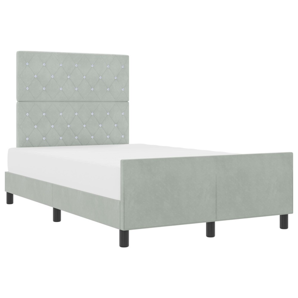 vidaXL Cadru de pat cu headboard Gri deschis 120 x 190 cm Catifea