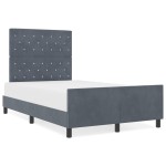 vidaXL Cadru de pat cu headboard Gri închis 120 x 190 cm Catifea vidaXL Cadru de pat cu headboard Gri închis 120 x 190 cm Catifea