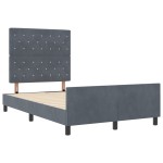 vidaXL Cadru de pat cu headboard Gri închis 120 x 190 cm Catifea vidaXL Cadru de pat cu headboard Gri închis 120 x 190 cm Catifea