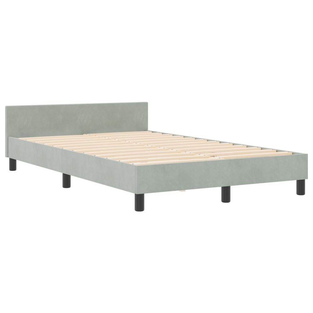 vidaXL Cadru de pat cu headboard Gri deschis 120 x 200 cm Catifea