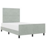 vidaXL Cadru de pat cu headboard Gri deschis 120 x 200 cm Catifea vidaXL Cadru de pat cu headboard Gri deschis 120 x 200 cm Catifea