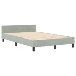 vidaXL Cadru de pat cu headboard Gri deschis 120 x 200 cm Catifea vidaXL Cadru de pat cu headboard Gri deschis 120 x 200 cm Catifea