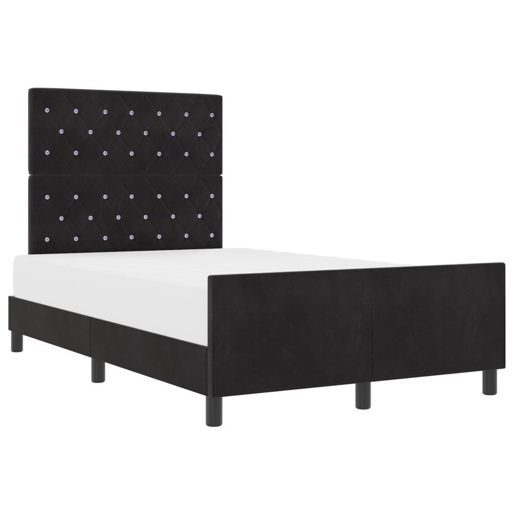 vidaXL Cadru de pat cu headboard Negru 120 x 200 cm Catifea