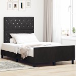 vidaXL Cadru de pat cu headboard Negru 120 x 200 cm Catifea