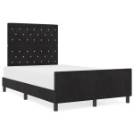 vidaXL Cadru de pat cu headboard Negru 120 x 200 cm Catifea