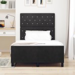 vidaXL Cadru de pat cu headboard Negru 120 x 200 cm Catifea