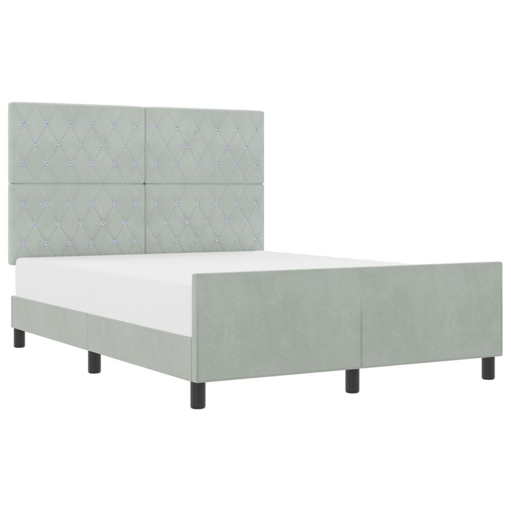Pat vidaXL Gri deschis 140x190 cm Catifea
