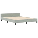 Pat vidaXL Gri deschis 140x190 cm Catifea Pat vidaXL Gri deschis 140x190 cm Catifea