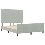 Pat vidaXL Gri deschis 140x190 cm Catifea Pat vidaXL Gri deschis 140x190 cm Catifea