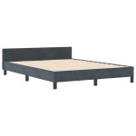 Cadru de pat vidaXL Gri închis 140x190 cm Catifea Cadru de pat vidaXL Gri închis 140x190 cm Catifea