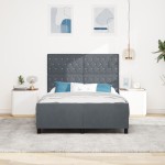 Cadru de pat vidaXL Gri închis 140x190 cm Catifea Cadru de pat vidaXL Gri închis 140x190 cm Catifea