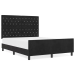 vidaXL Cadru de pat cu headboard Negru 140 x 190 cm Catifea vidaXL Cadru de pat cu headboard Negru 140 x 190 cm Catifea