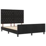 vidaXL Cadru de pat cu headboard Negru 140 x 190 cm Catifea vidaXL Cadru de pat cu headboard Negru 140 x 190 cm Catifea