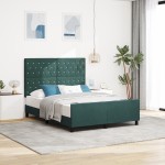 ViaXL Cadru Pat Verde Închis 140x190 cm Catifea ViaXL Cadru Pat Verde Închis 140x190 cm Catifea