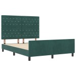ViaXL Cadru Pat Verde Închis 140x190 cm Catifea ViaXL Cadru Pat Verde Închis 140x190 cm Catifea