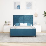 vidaXL Cadru de pat cu headboard Albastru închis 140 x 190 cm Catifea vidaXL Cadru de pat cu headboard Albastru închis 140 x 190 cm Catifea