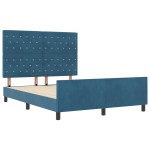 vidaXL Cadru de pat cu headboard Albastru închis 140 x 190 cm Catifea vidaXL Cadru de pat cu headboard Albastru închis 140 x 190 cm Catifea
