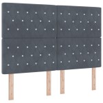 vidaXL Cadru de pat cu headboard Gri închis 140 x 200 cm Catifea vidaXL Cadru de pat cu headboard Gri închis 140 x 200 cm Catifea