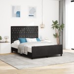 vidaXL Cadru de pat cu headboard Negru 160 x 200 cm Catifea vidaXL Cadru de pat cu headboard Negru 160 x 200 cm Catifea