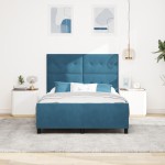 vidaXL Cadru de pat cu headboard Albastru închis 160 x 200 cm Catifea vidaXL Cadru de pat cu headboard Albastru închis 160 x 200 cm Catifea